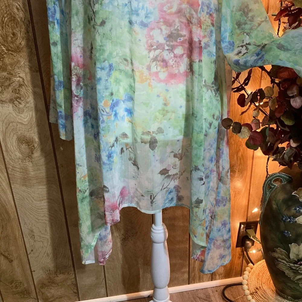 Indigo Soul Multicolor Watercolor Tunic - Picture 2 of 8